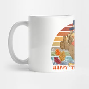 Happy Thanksgiving 2023-Retro Sunset Design Mug